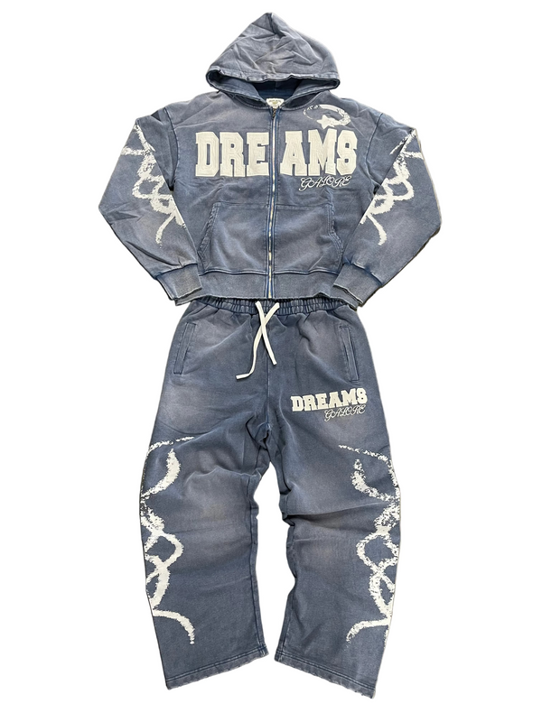 Dreams Galore Full Zip Hoodie Set "Blue"