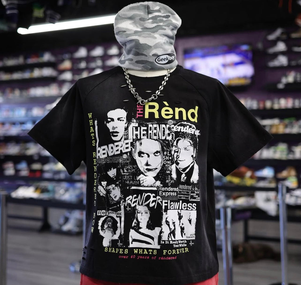 Renderdet Distressed Tee "Black/White"
