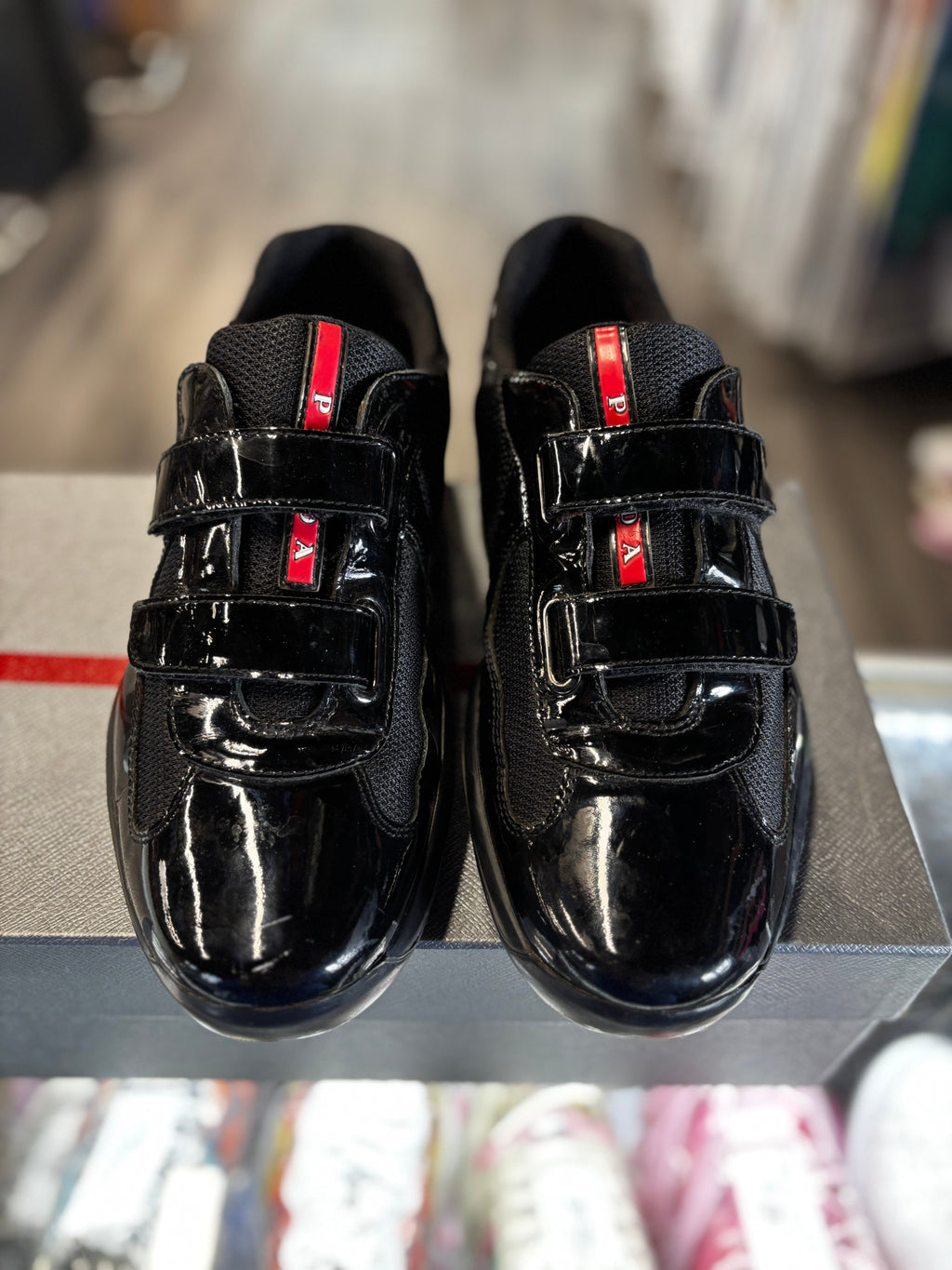 Prada America Cup Strap Patent "Black"