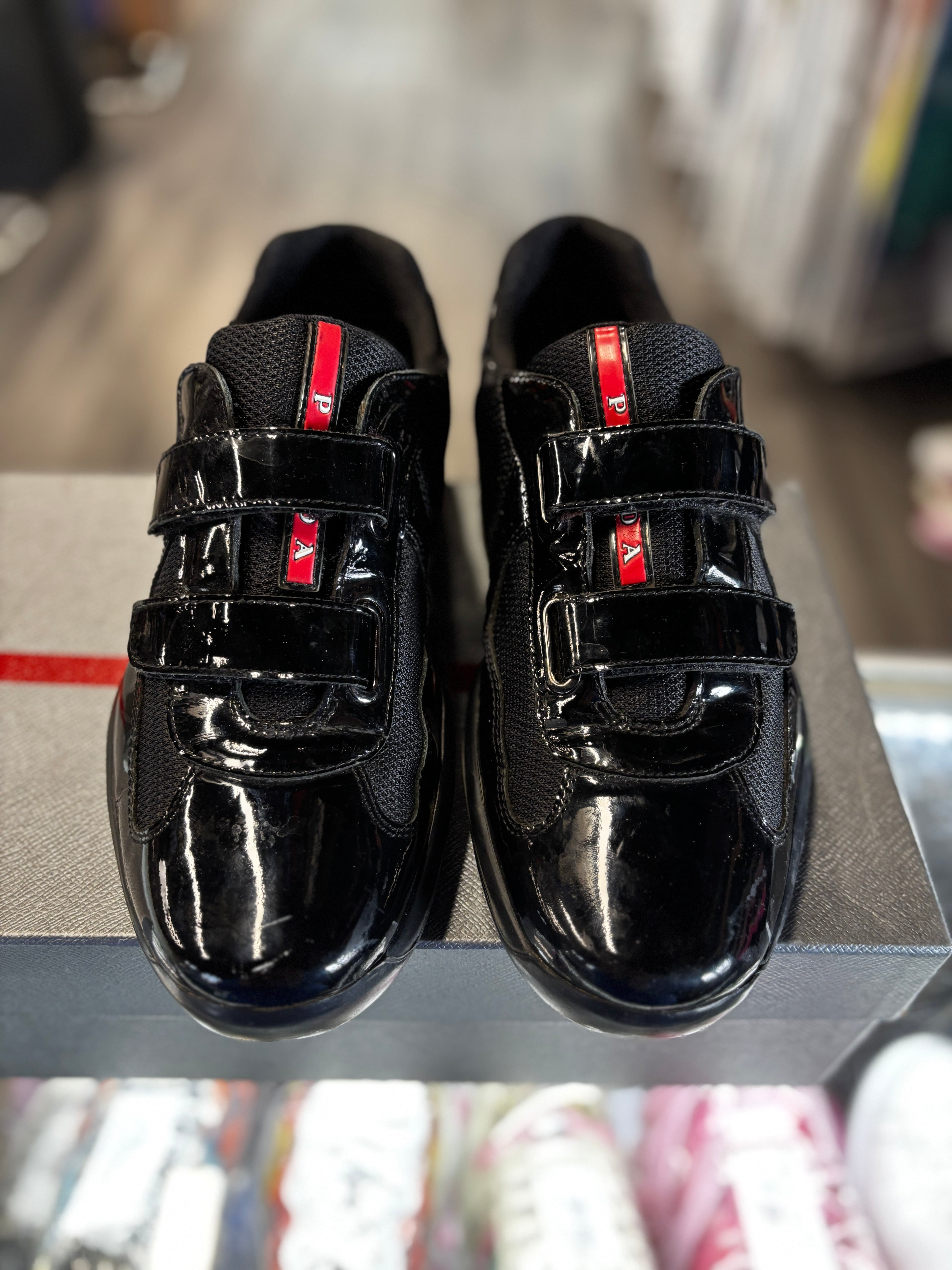 Prada America Cup Strap Patent "Black"