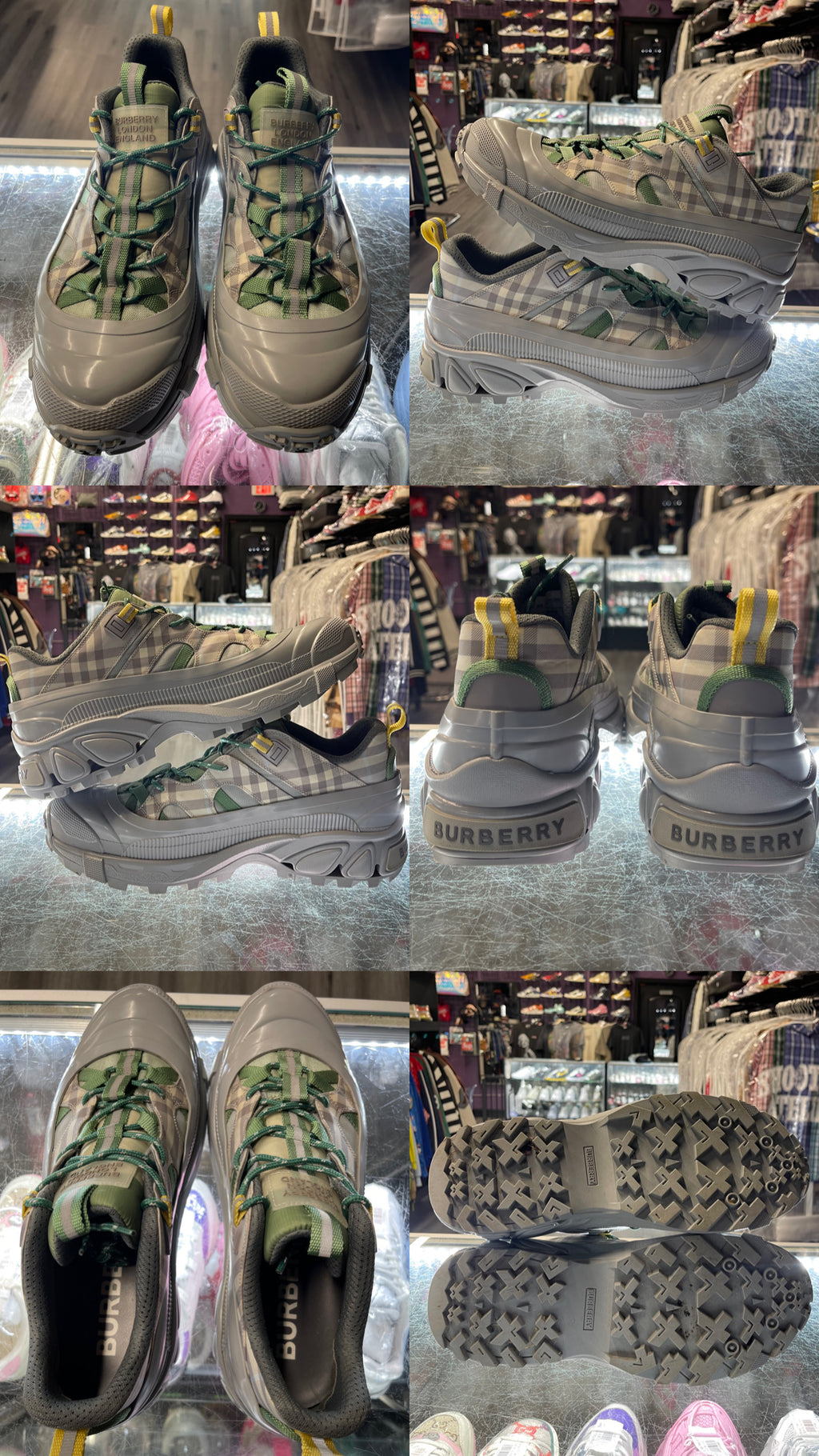 Burberry Arthur Vintage Check Sneaker "Grey/Green"