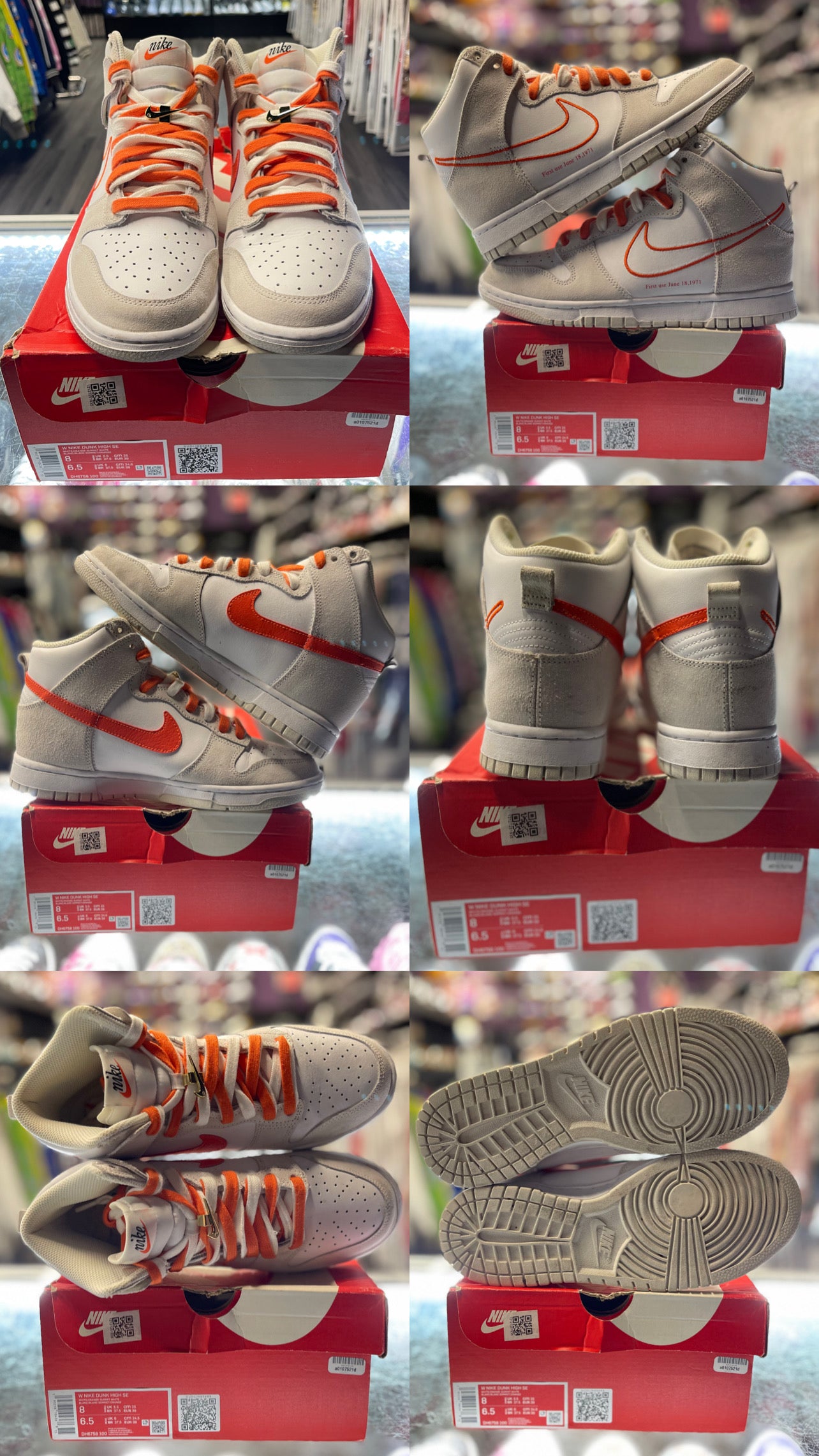2021 Nike Dunk High "First Use White Sail Orange" (W)
