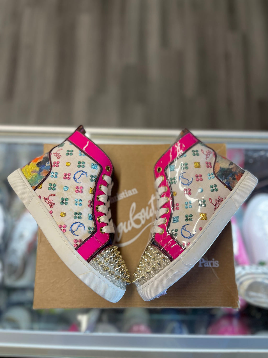 Christian Louboutin Lou Spikes Orlato Flat "Multi-Color" (W)