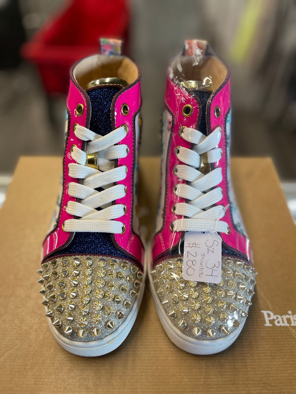 Christian Louboutin Lou Spikes Orlato Flat "Multi-Color" (W)