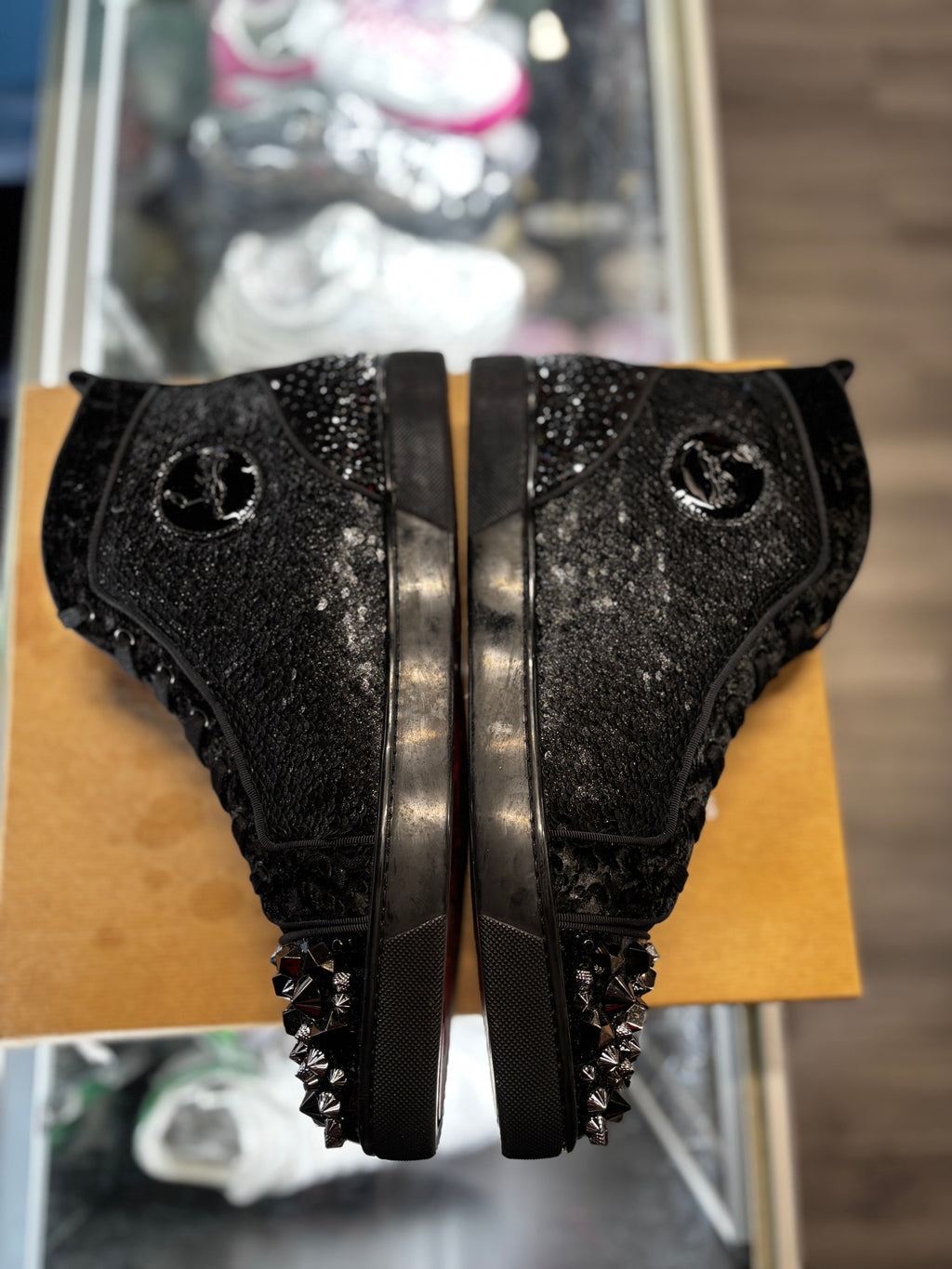 Christian Louboutin High-Top Black Suede Velvet