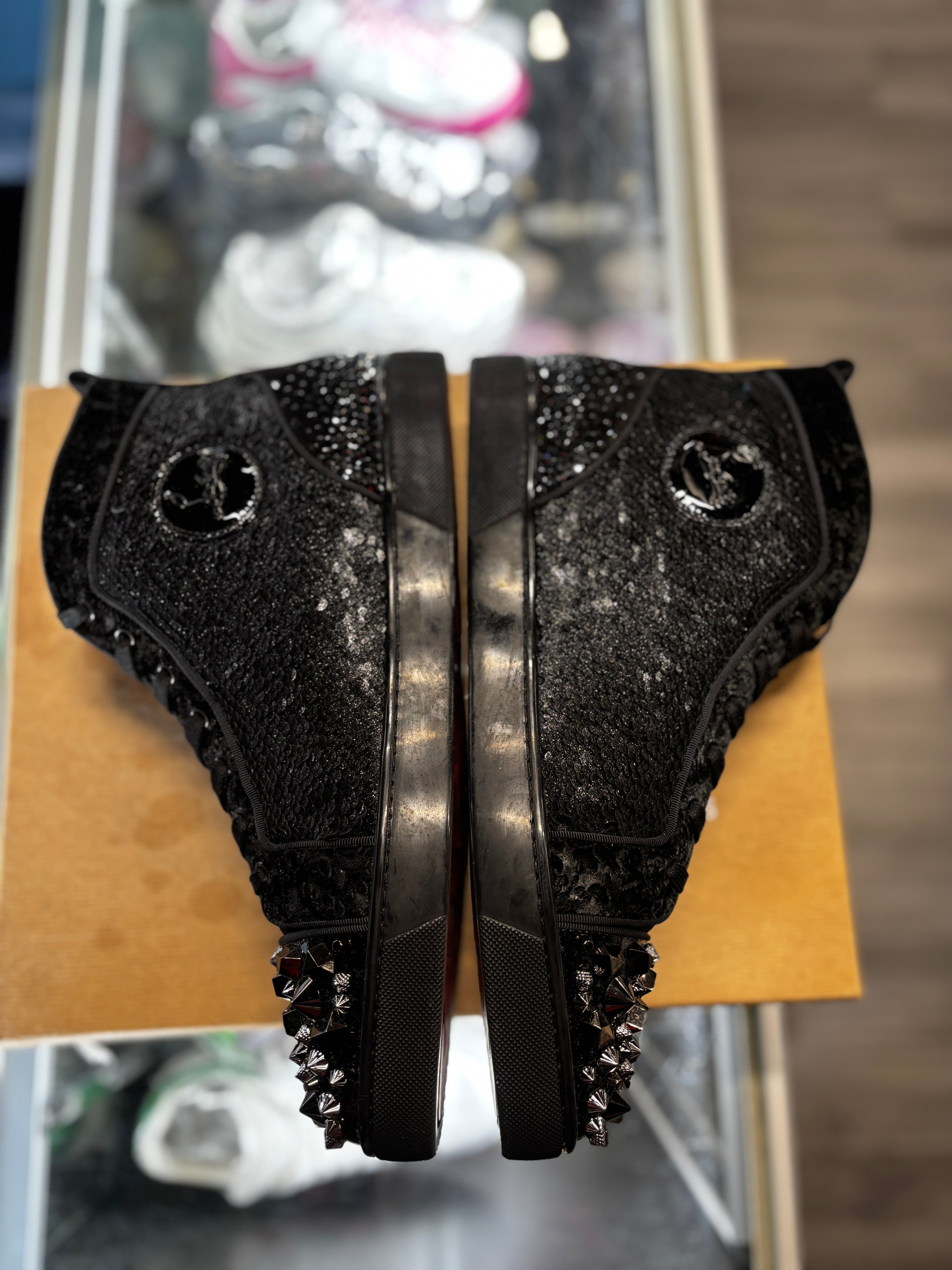 Christian Louboutin High-Top Black Suede Velvet