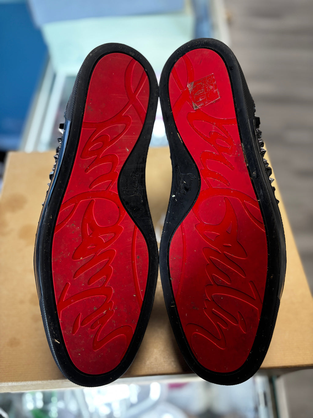 Christian Louboutin High-Top Black Suede Velvet
