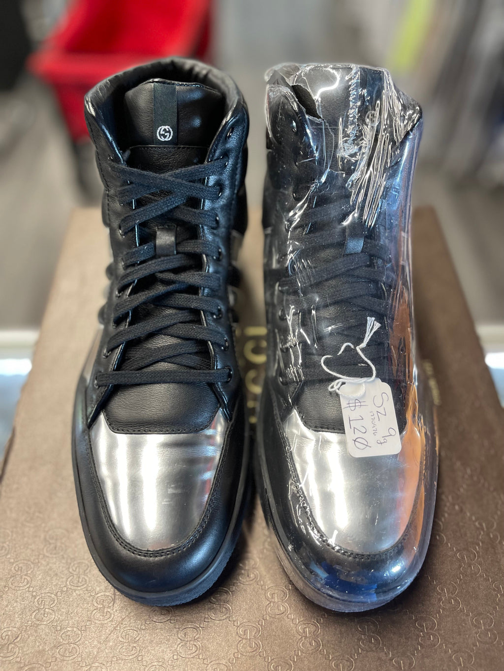 Gucci Signature Padded Leather High "Black Sliver"