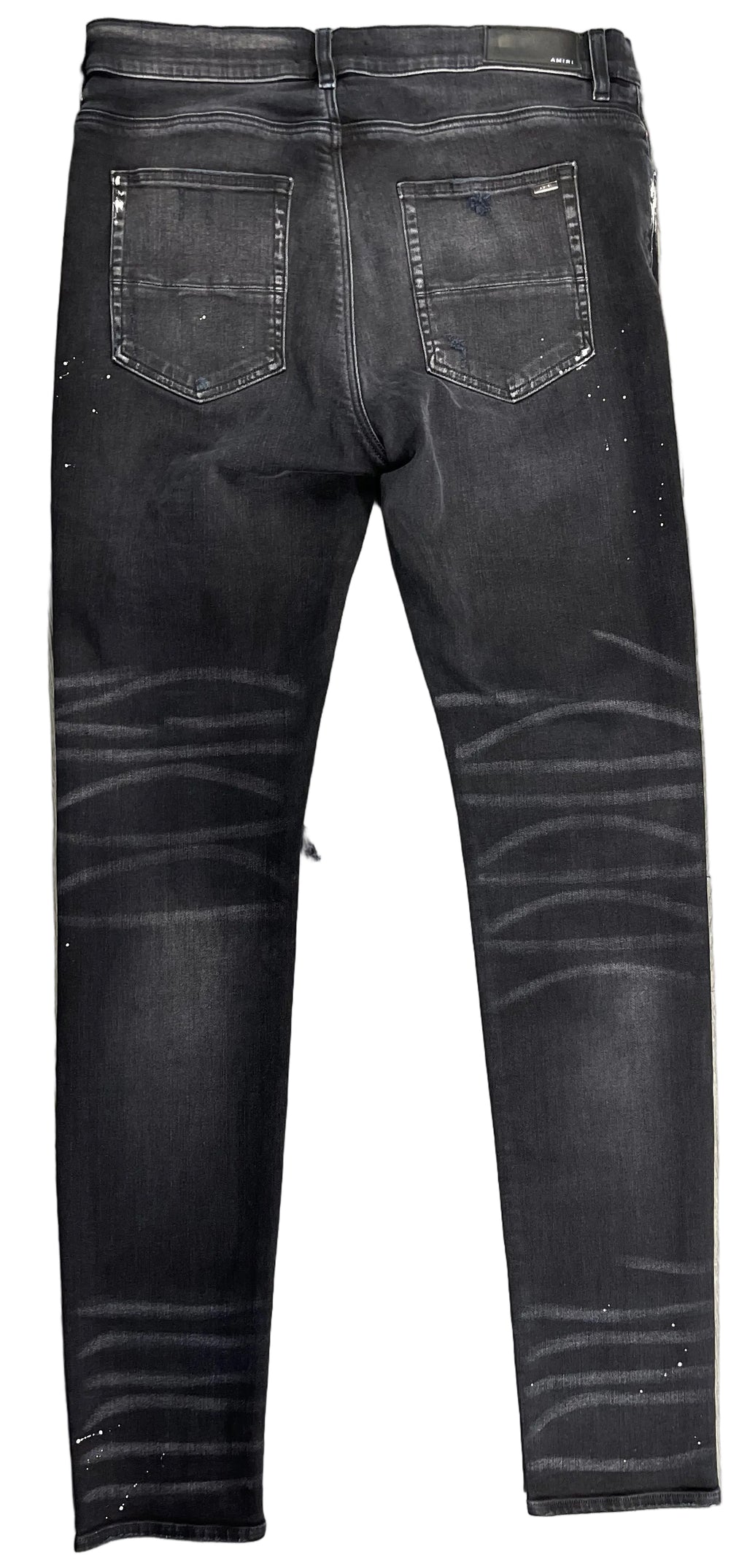 Amiri Pants "Black Denim Brown Plaid"
