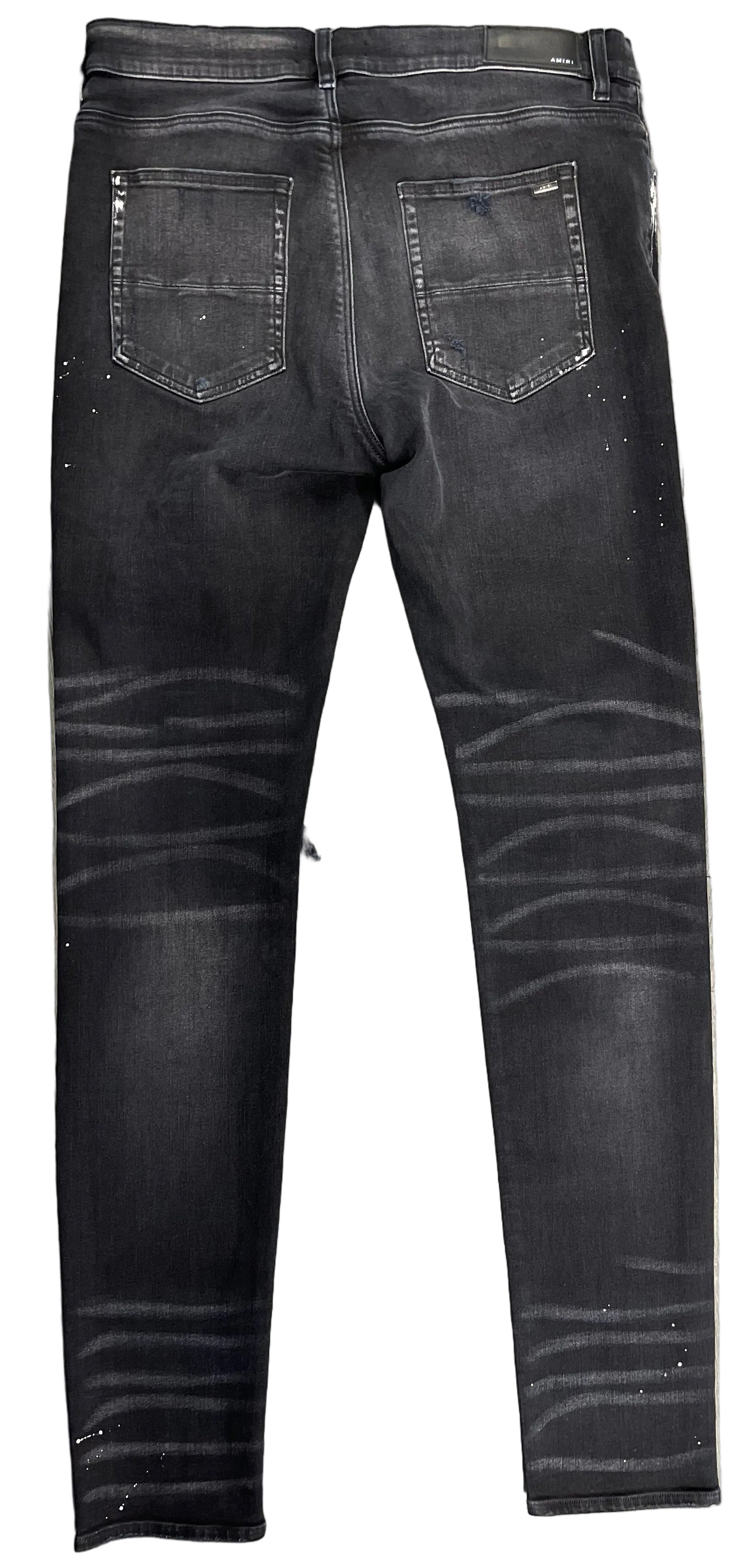 Amiri Pants "Black Denim Brown Plaid"