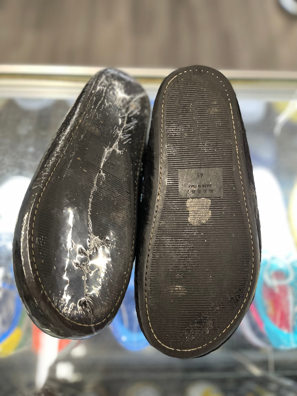 Marni Slides Black Fur