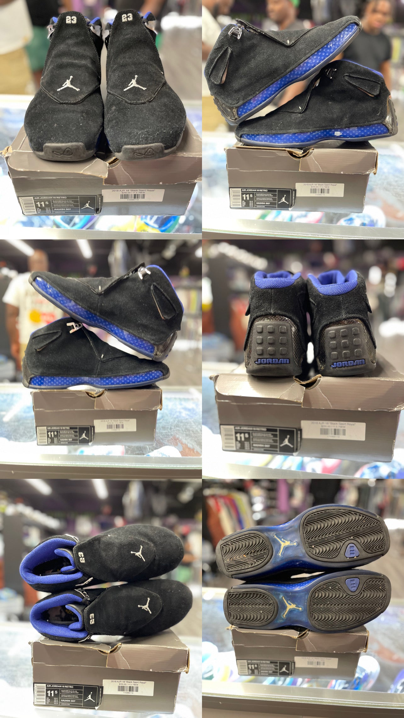 2018 Air Jordan Retro 18 "Black Sport Royal"