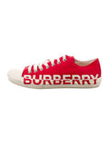 Burberry Gabardine Logo Print Low Sneaker "Red/White"