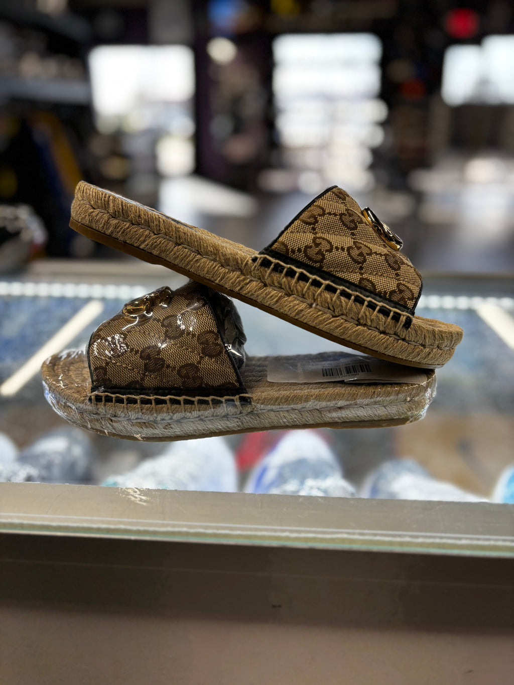 Gucci GG Matelassé Canvas Espadrille slide Sandals
