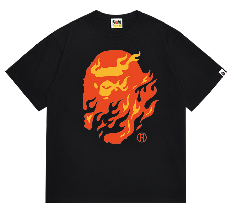 BAPE Ape Head Tee “Flame Black/Red”