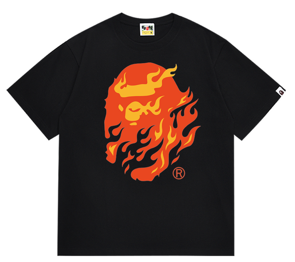 BAPE Ape Head Tee “Flame Black/Red”