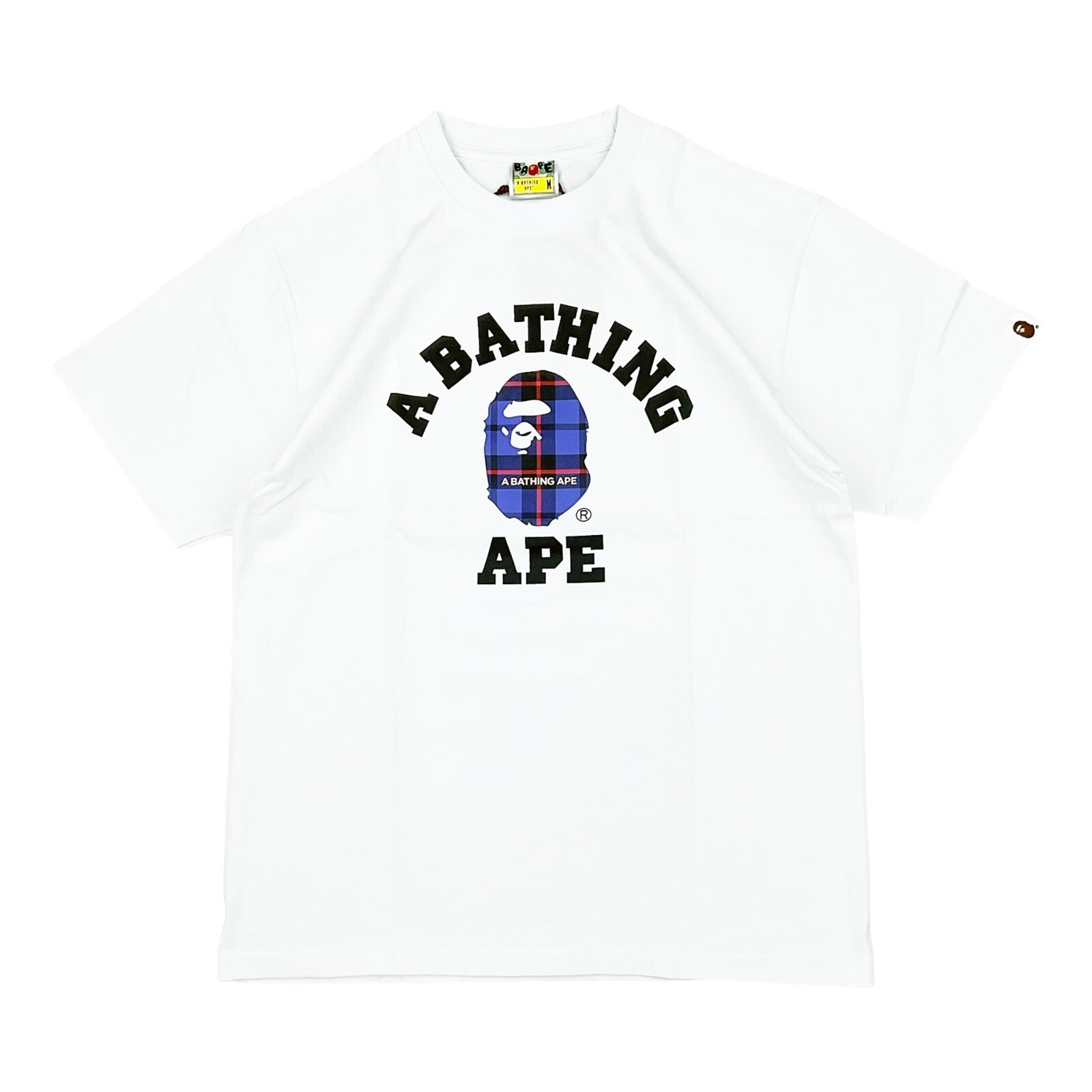 BAPE College Tee “Logo Check Black/Blue