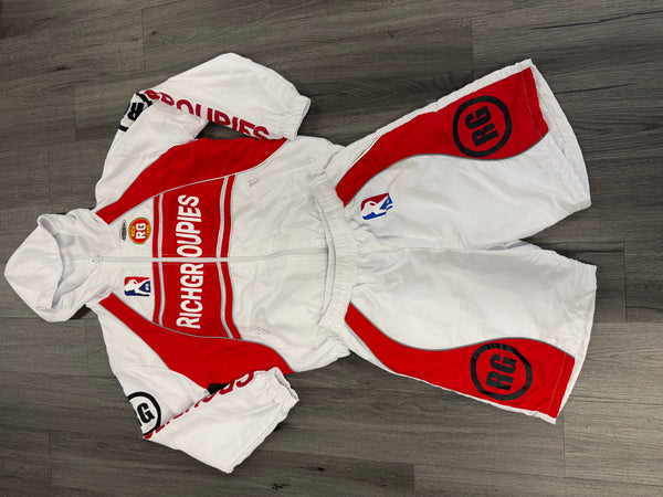 Rich Groupies Short Sets " Raceway White/Red"