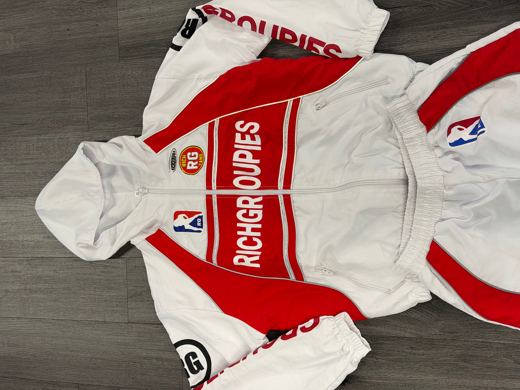 Rich Groupies Short Sets " Raceway White/Red"