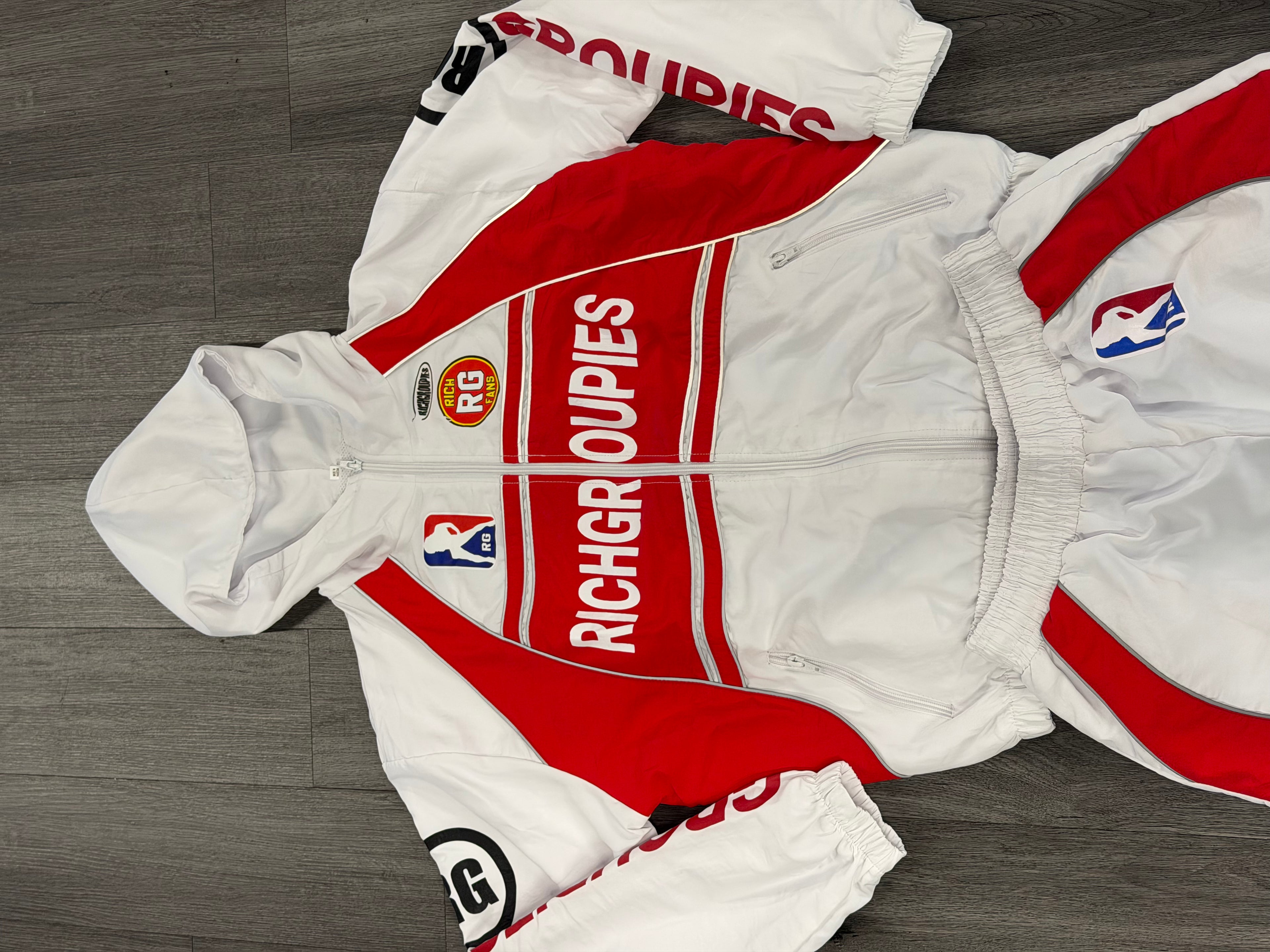 Rich Groupies Short Sets " Raceway White/Red"