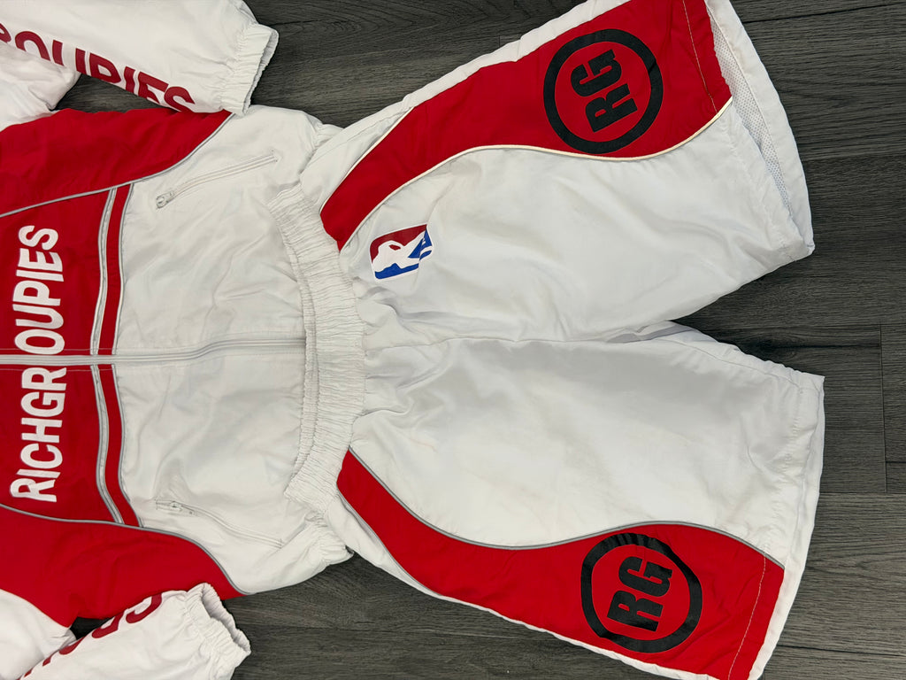 Rich Groupies Short Sets " Raceway White/Red"