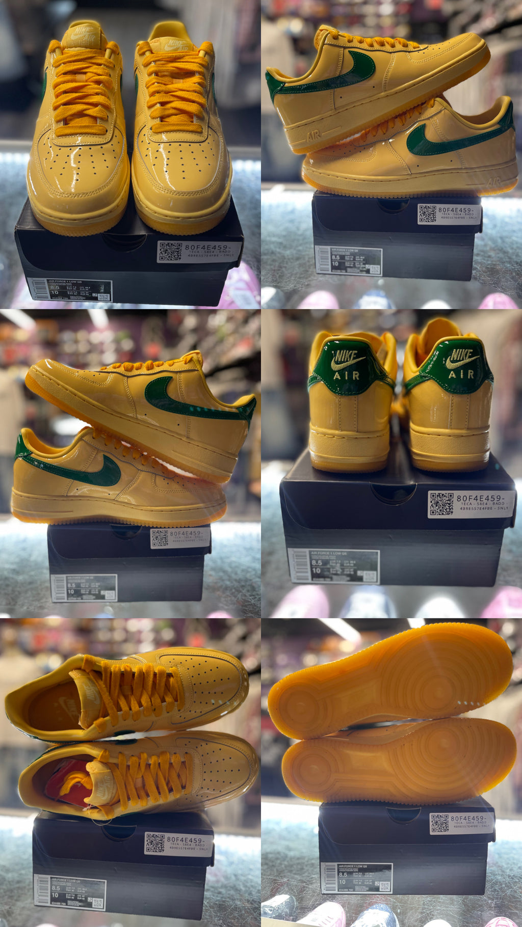 2026 Nike Air Force 1 Low "Patent Leather Topaz Gold Pine Green"