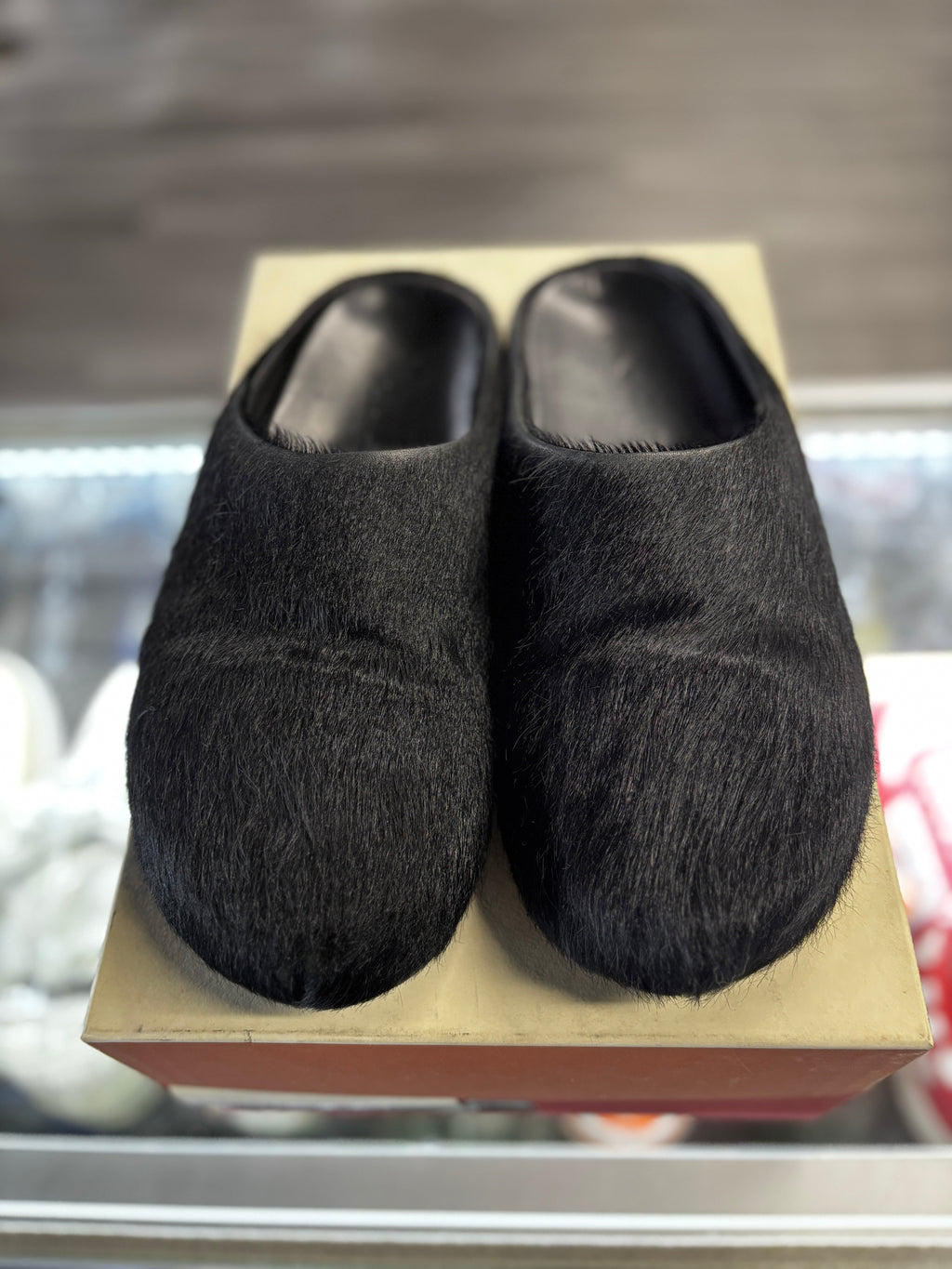 Marni Slides Black Fur