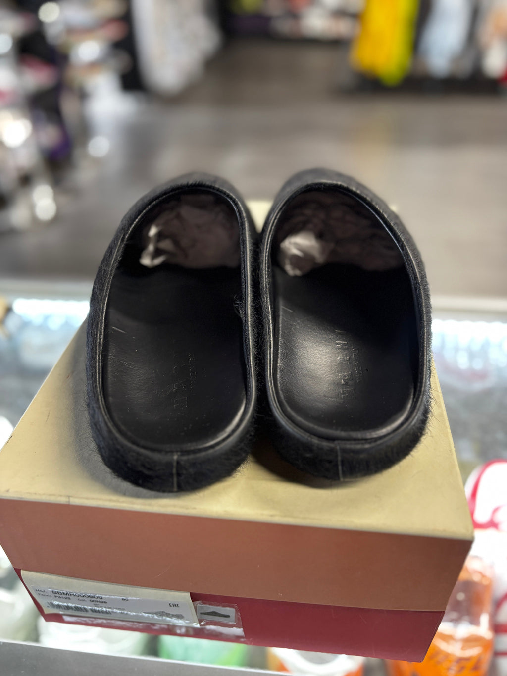 Marni Slides Black Fur