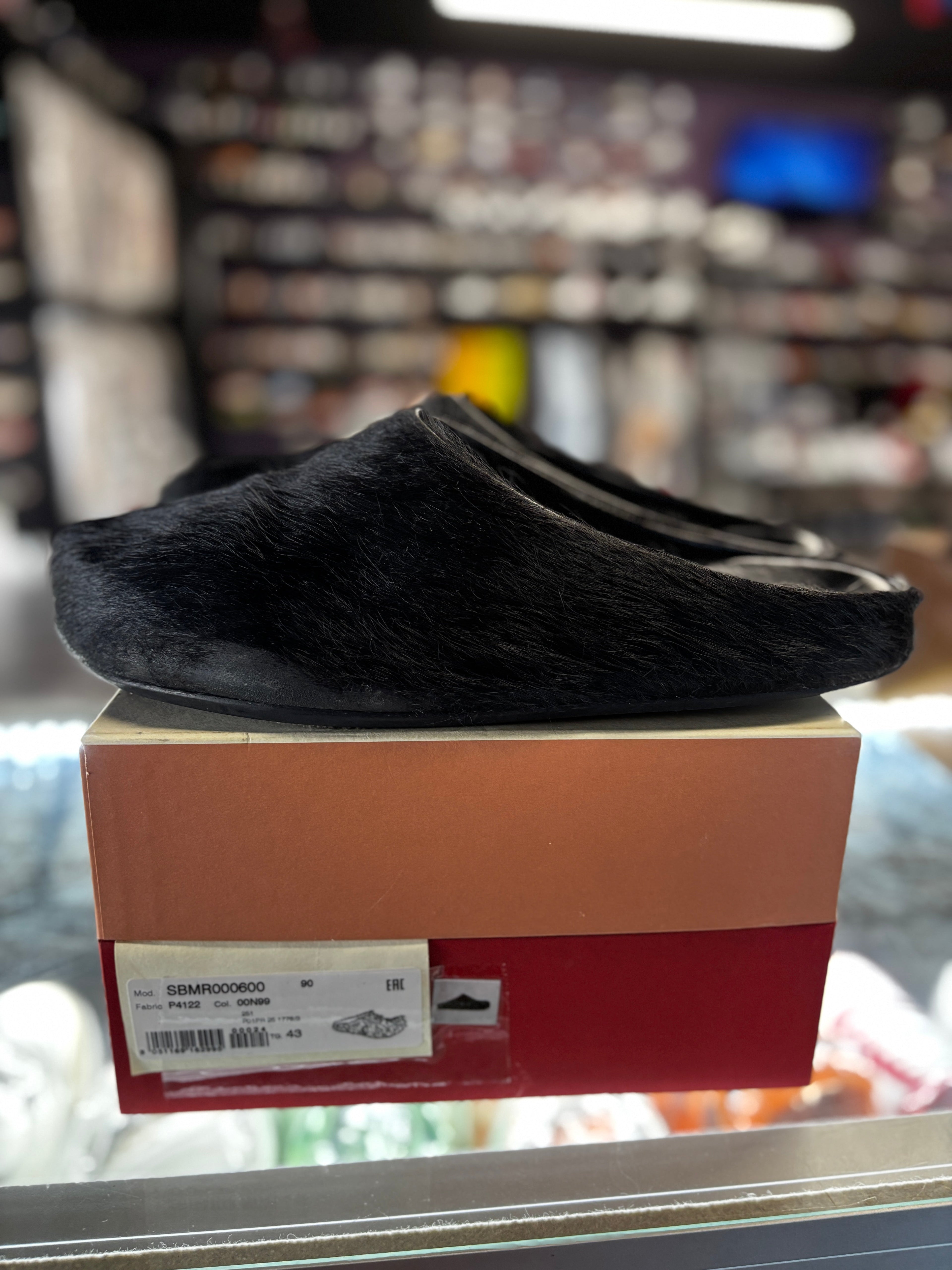 Marni Slides Black Fur