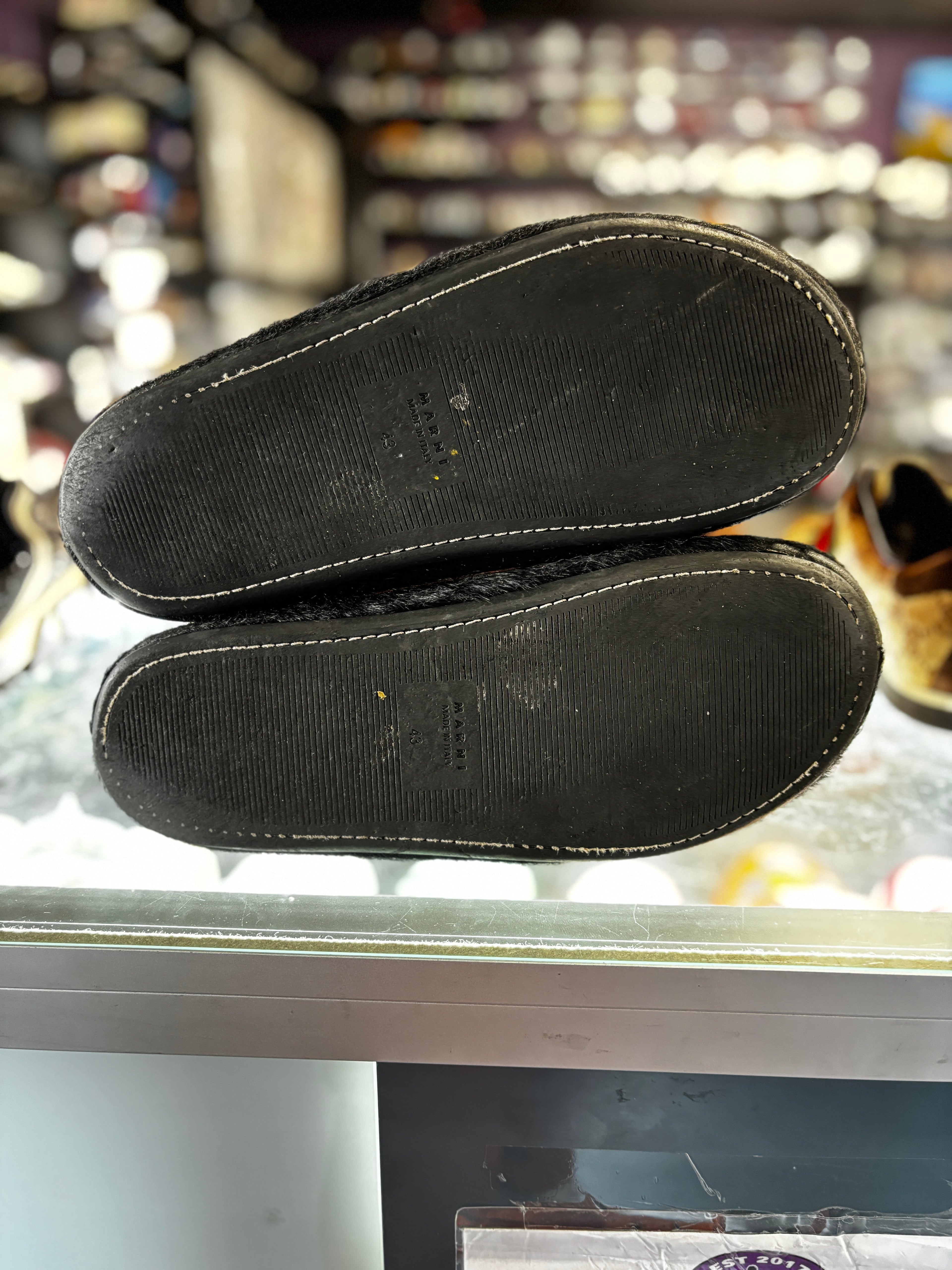 Marni Slides Black Fur
