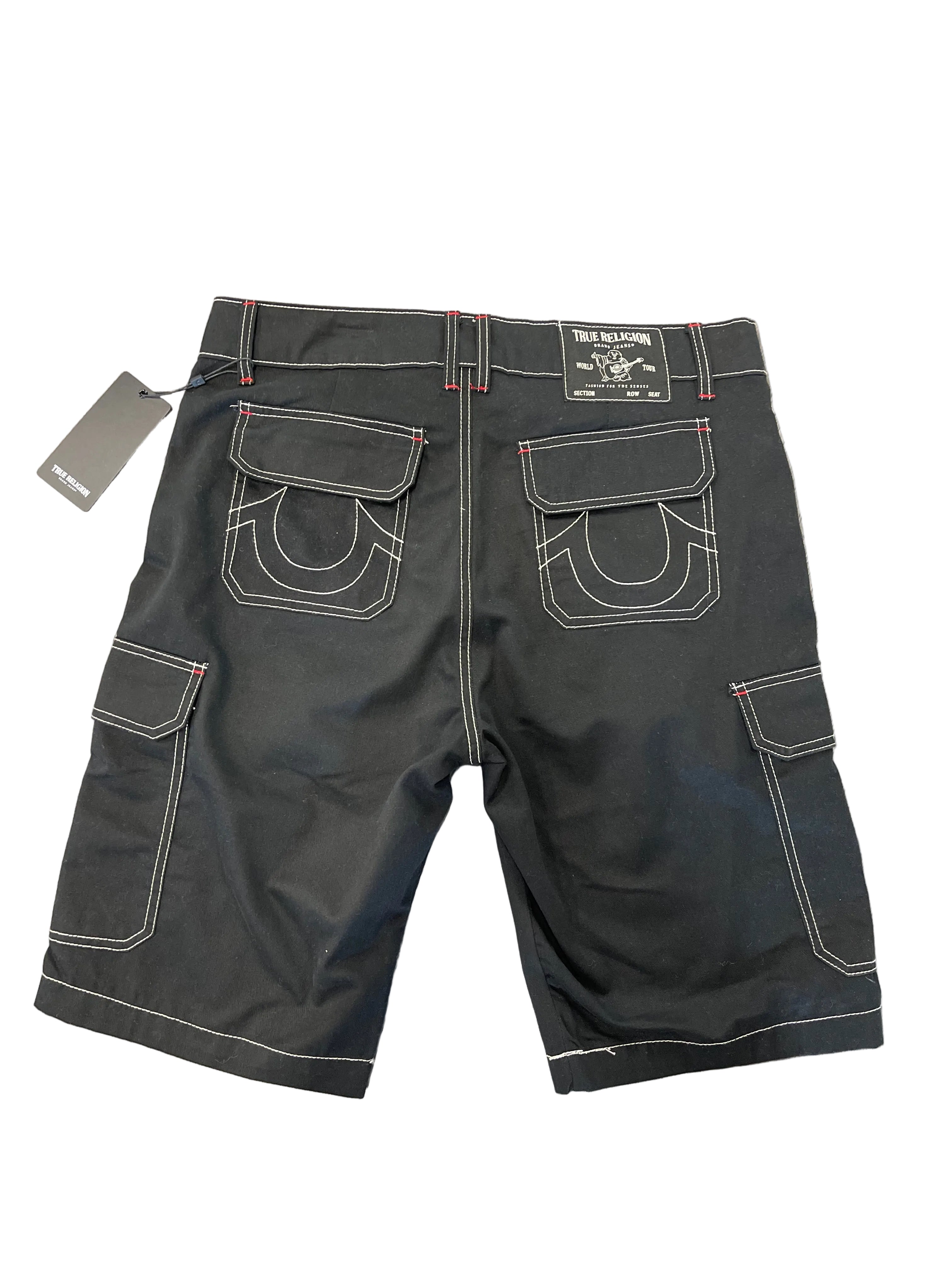 True Religion Shorts Jet Black Cargo