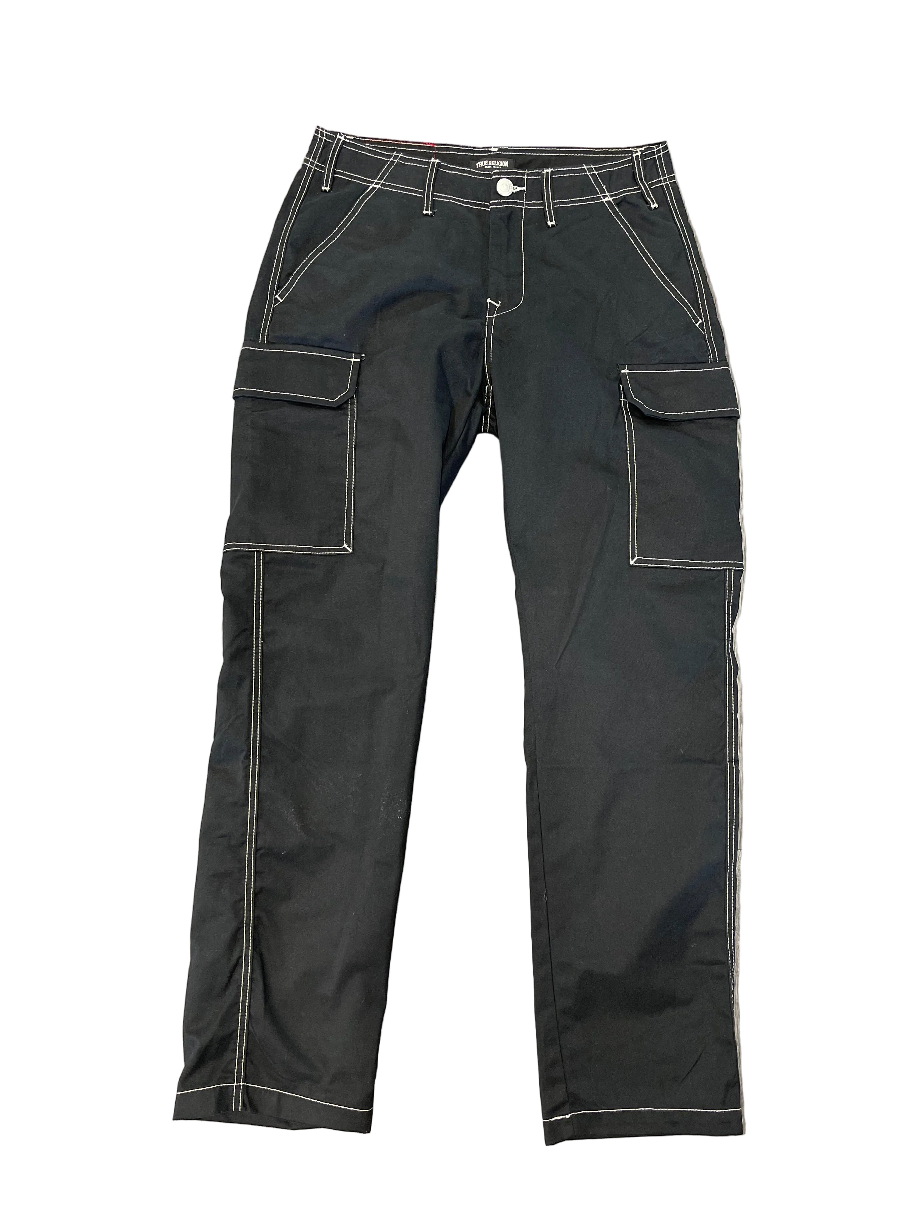 True Religion Pants Pocket Logo "Black/White"