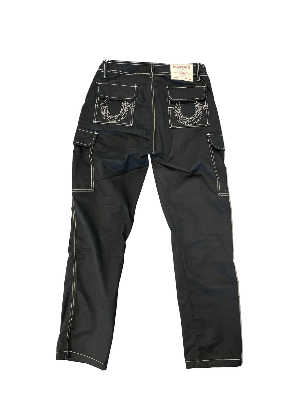 True Religion Pants Pocket Logo "Black/White"