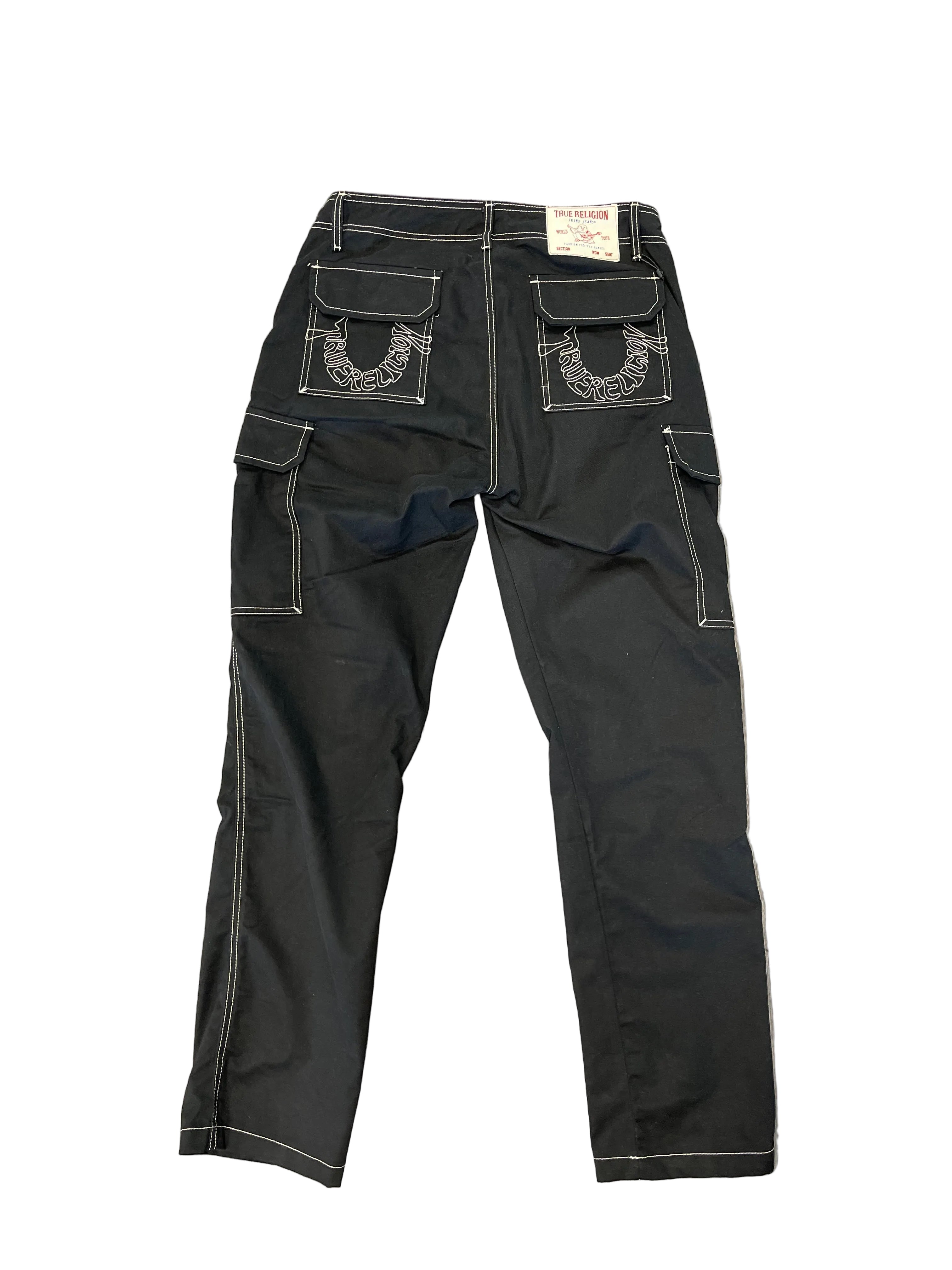 True Religion Pants Pocket Logo "Black/White"