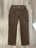 True Religion Pants Dark Brown White Stitch