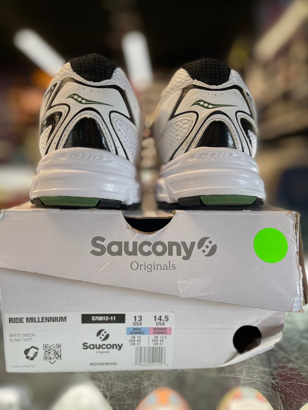 Saucony Ride Millennium Sneaker "White/Green"