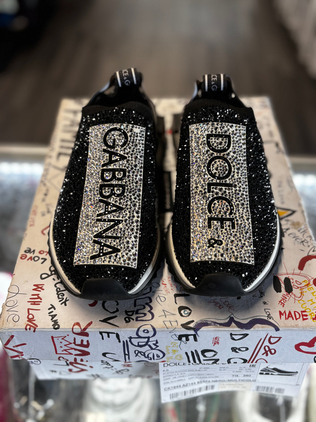 Dolce Gabbana Sorrento Slip-on "Black Crystal"