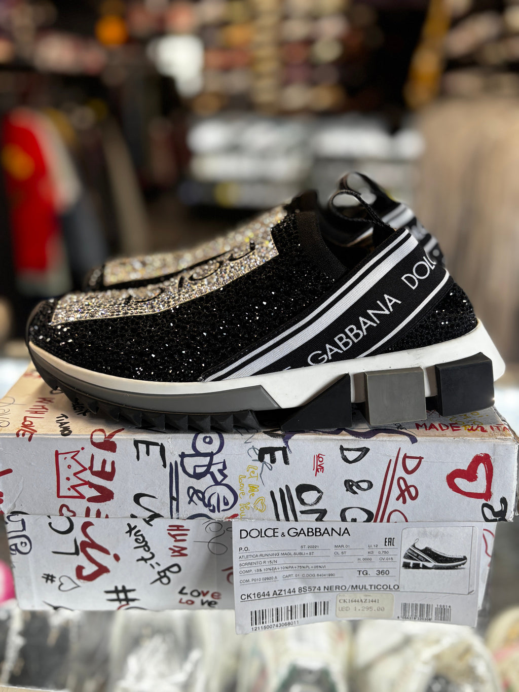 Dolce Gabbana Sorrento Slip-on "Black Crystal"