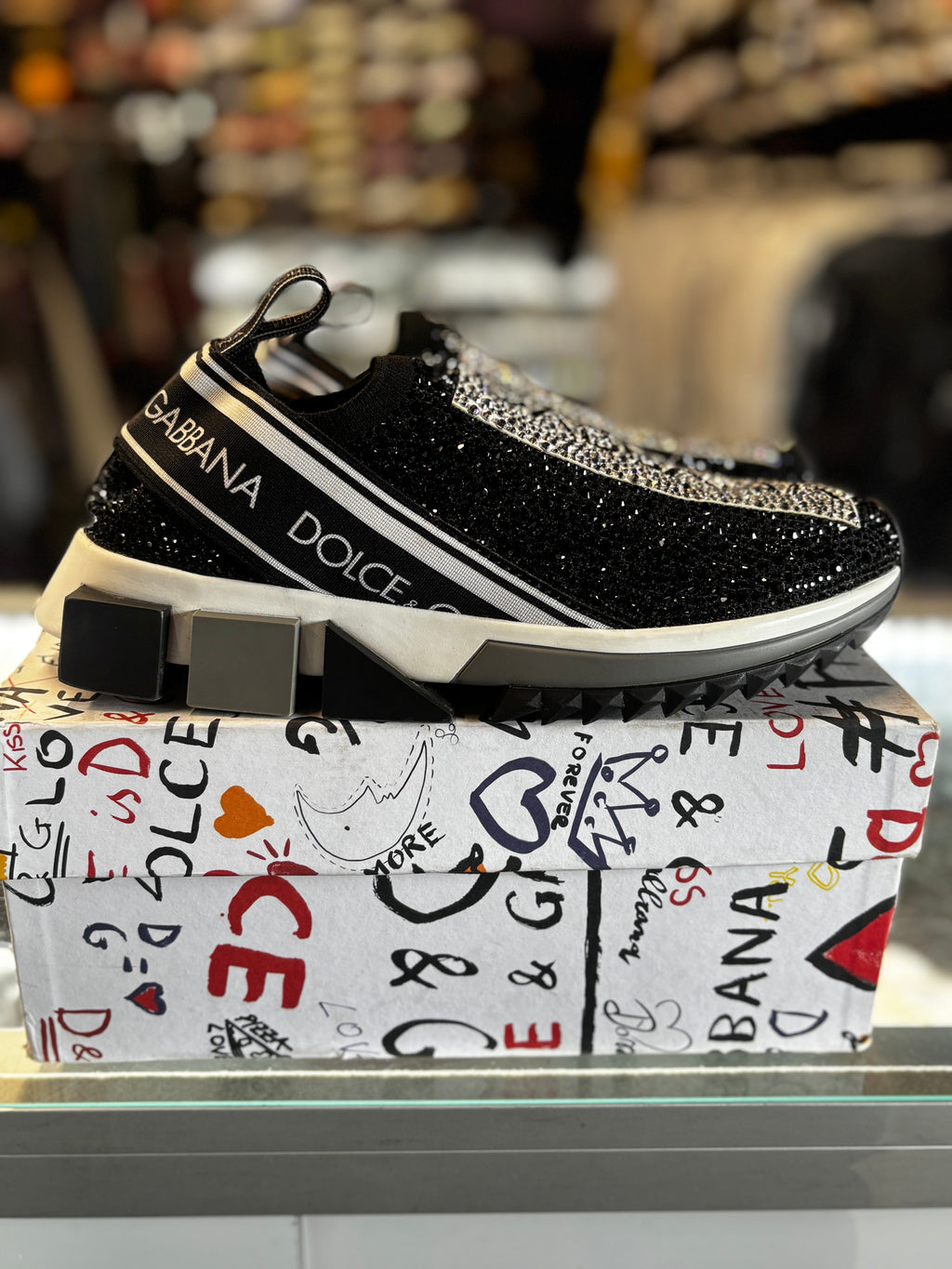 Dolce Gabbana Sorrento Slip-on "Black Crystal"