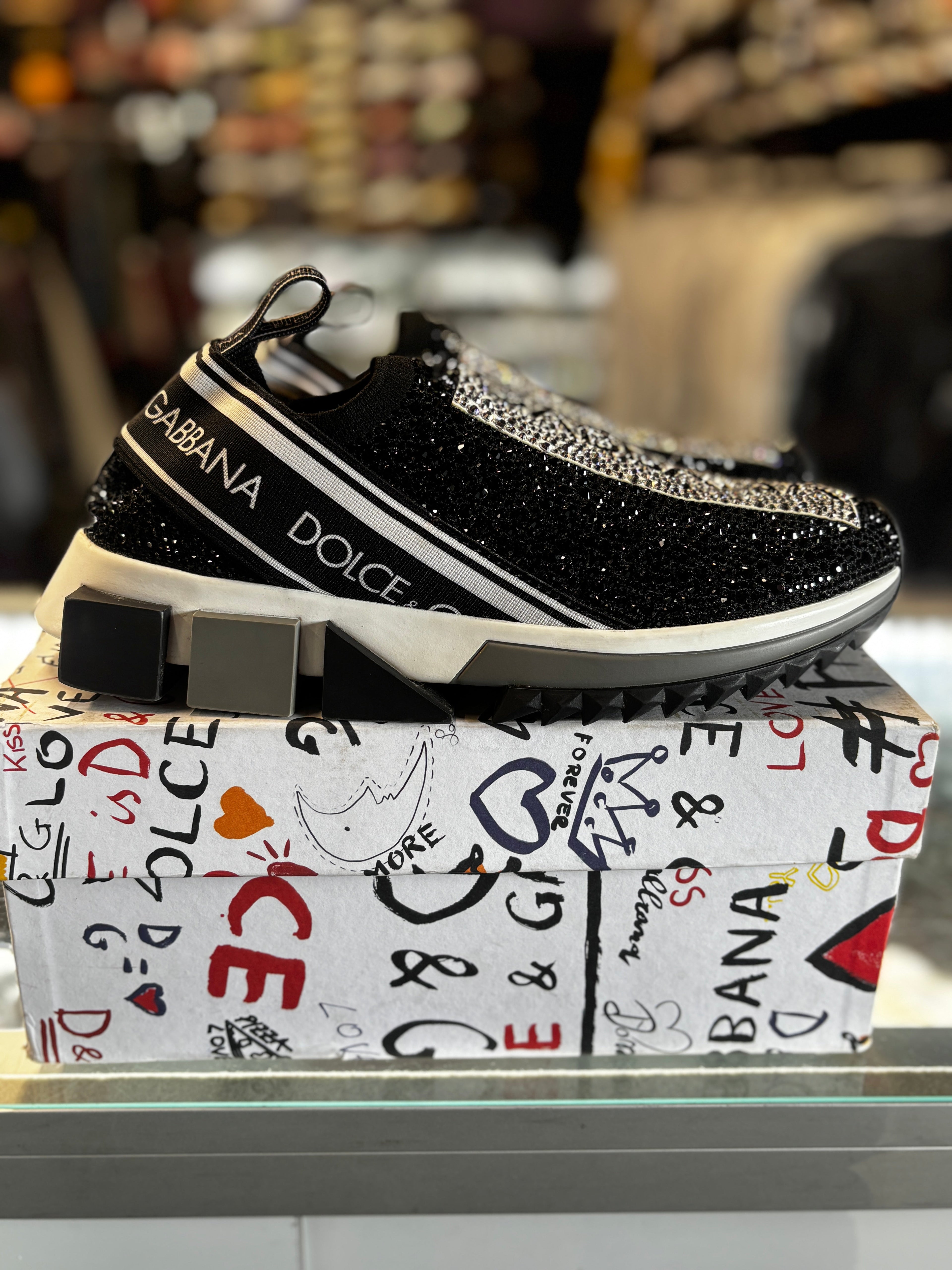 Dolce Gabbana Sorrento Slip-on "Black Crystal"