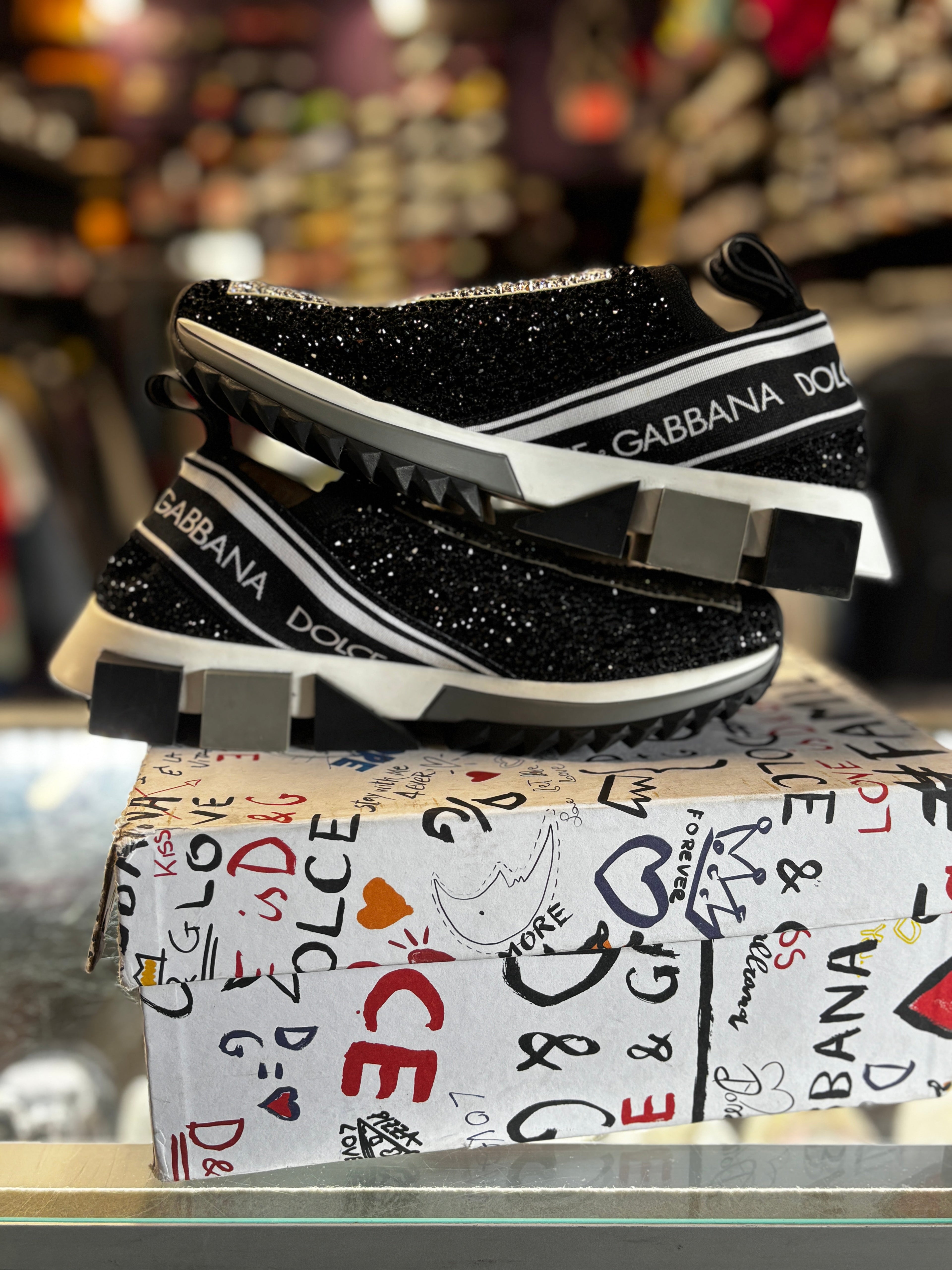 Dolce Gabbana Sorrento Slip-on "Black Crystal"