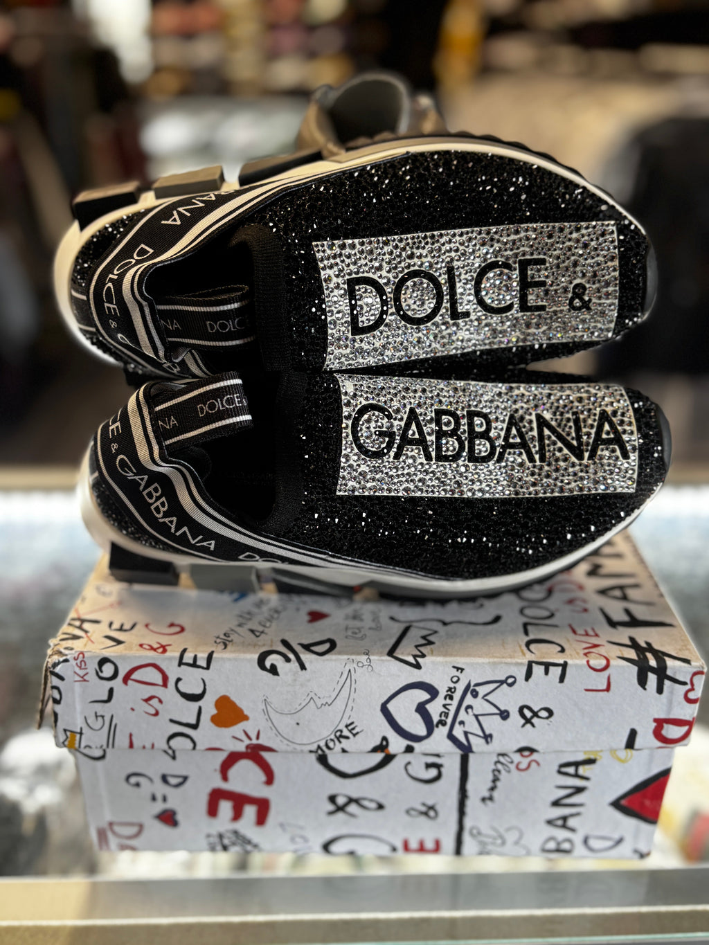 Dolce Gabbana Sorrento Slip-on "Black Crystal"