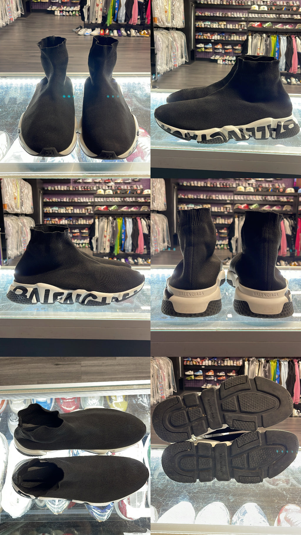 Balenciaga Speed Sock "Black White"