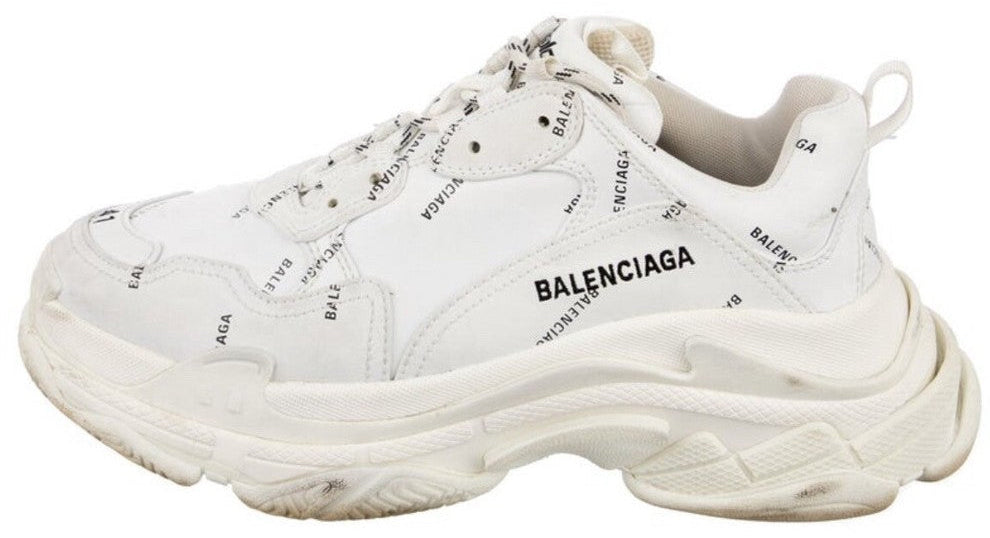 Balenciaga Triple S "White All Over Logo"