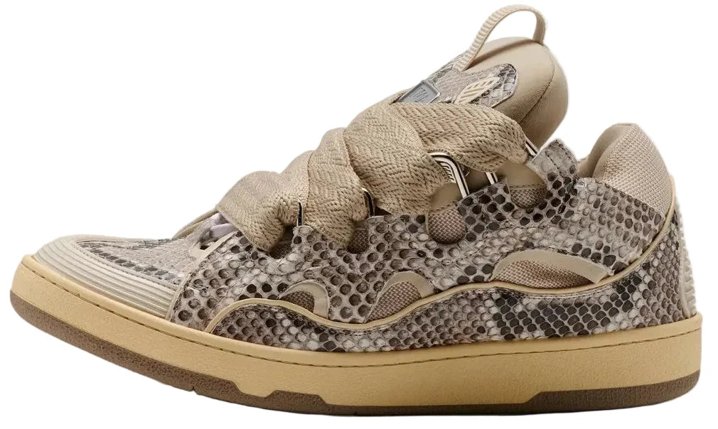 Lanvin Curb Sneaker "Beige Python"