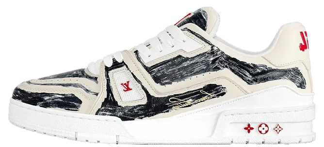 Louis Vuitton Trainer "Colored-in Motif White Black"