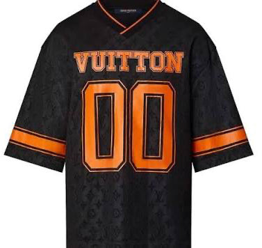 Louis Vuitton Monogram Sporty V-Neck Football Jersey "Black Orange"