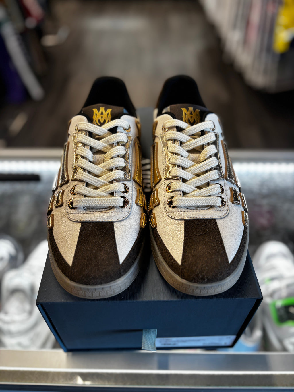 Amiri Pacific Bones Leather "Gold/Brown"