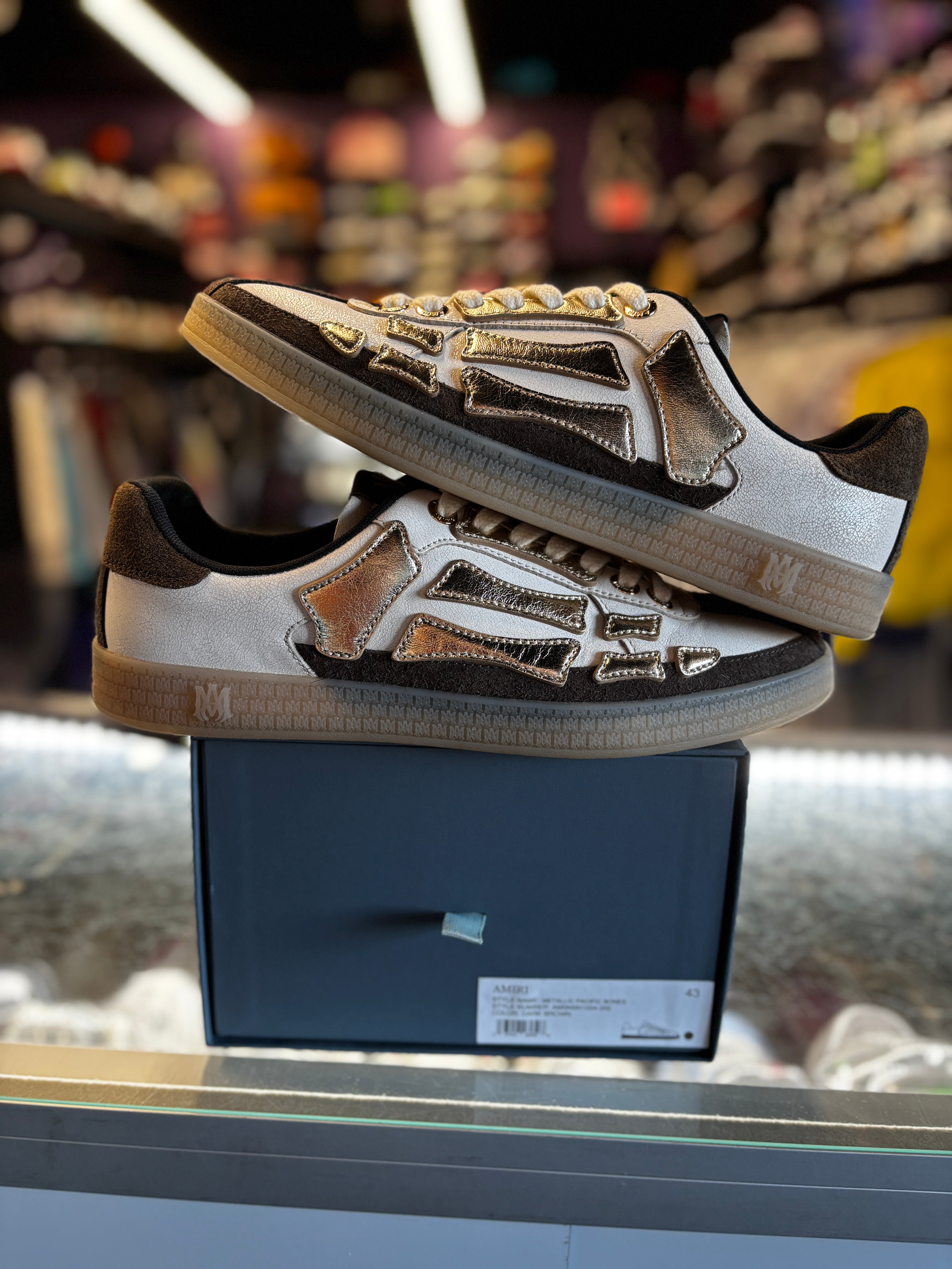 Amiri Pacific Bones Leather "Gold/Brown"