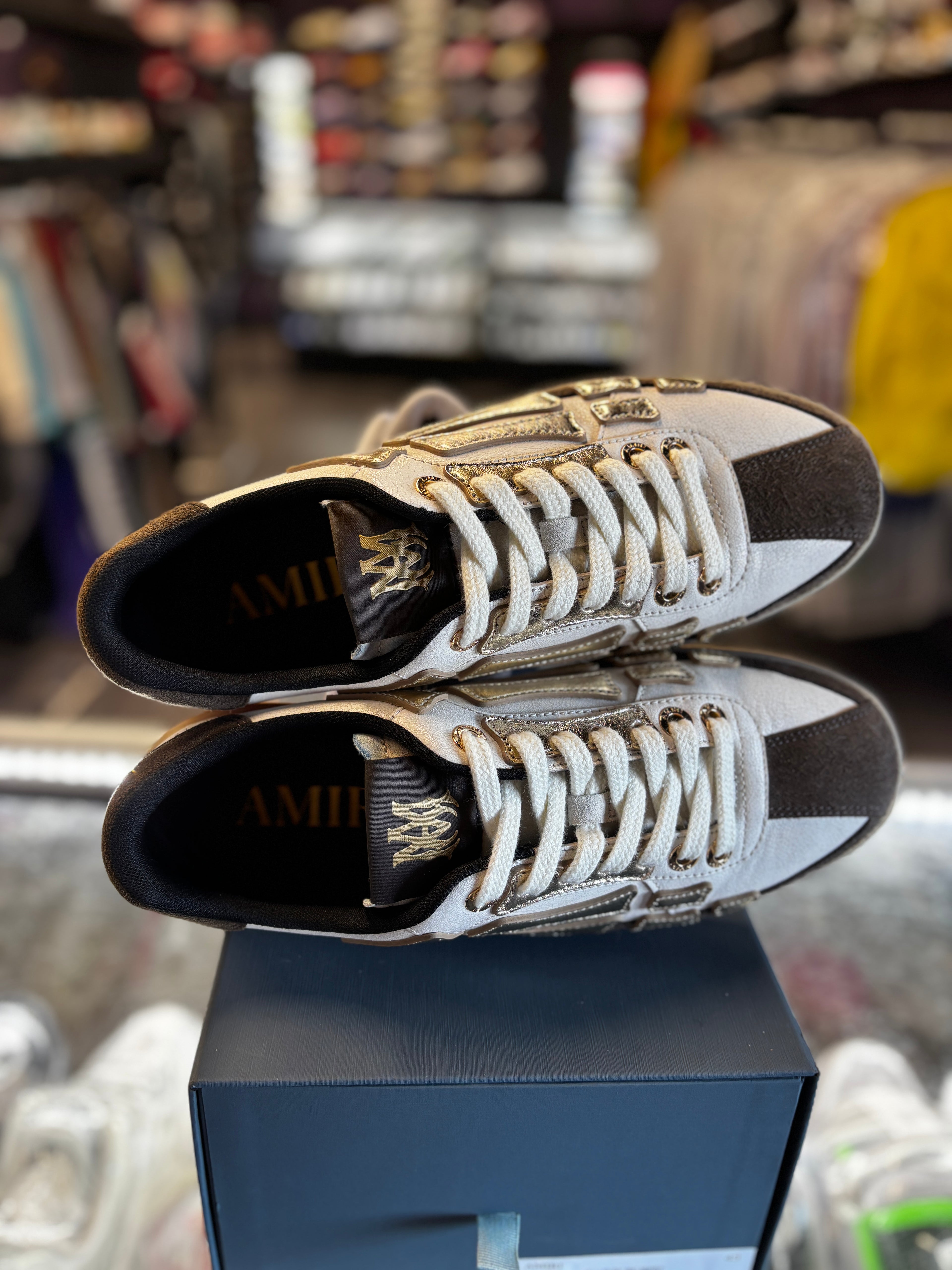 Amiri Pacific Bones Leather "Gold/Brown"
